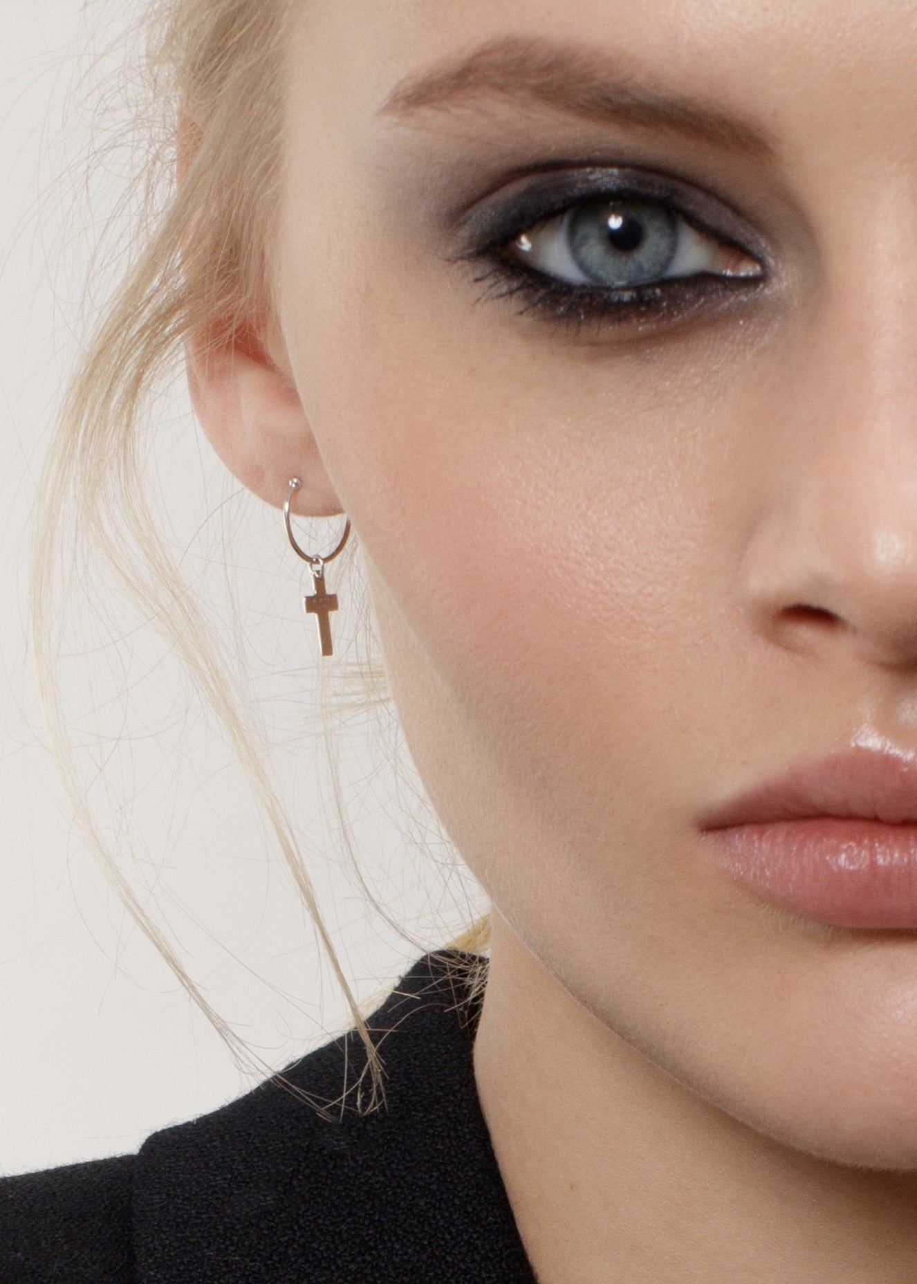 White Gold Cuff Earrings