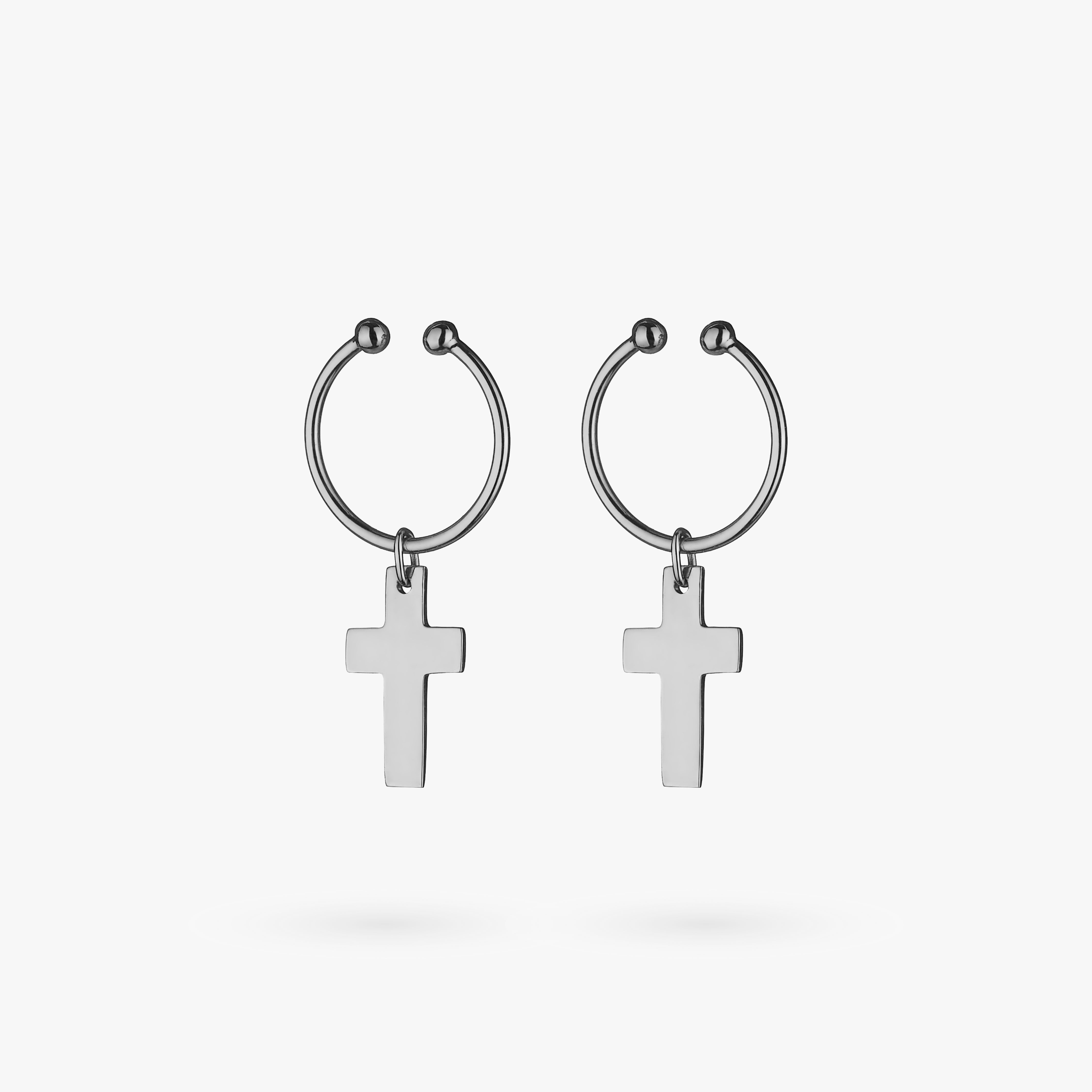 White Gold Cuff Earrings