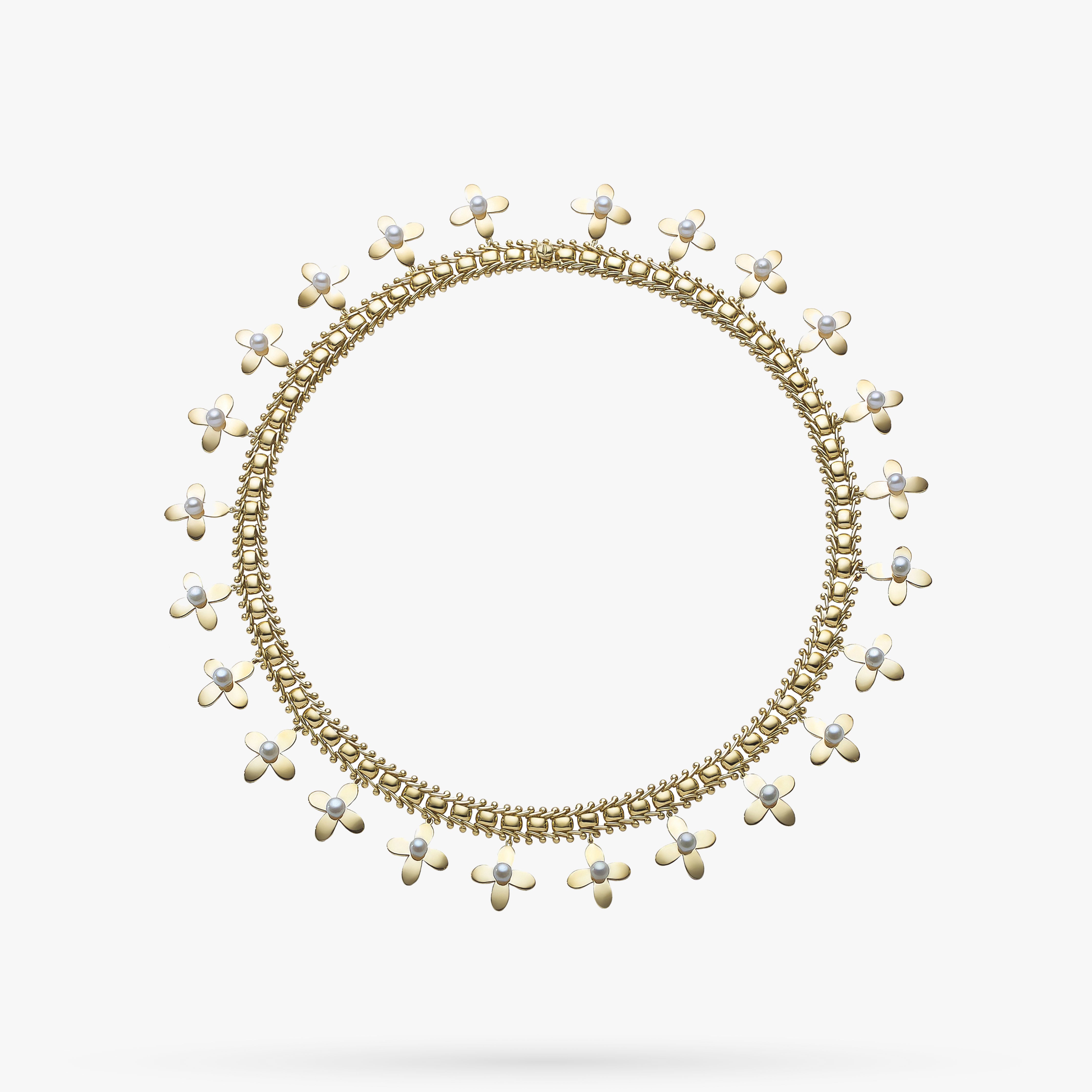 Flower Gold Pearl Choker