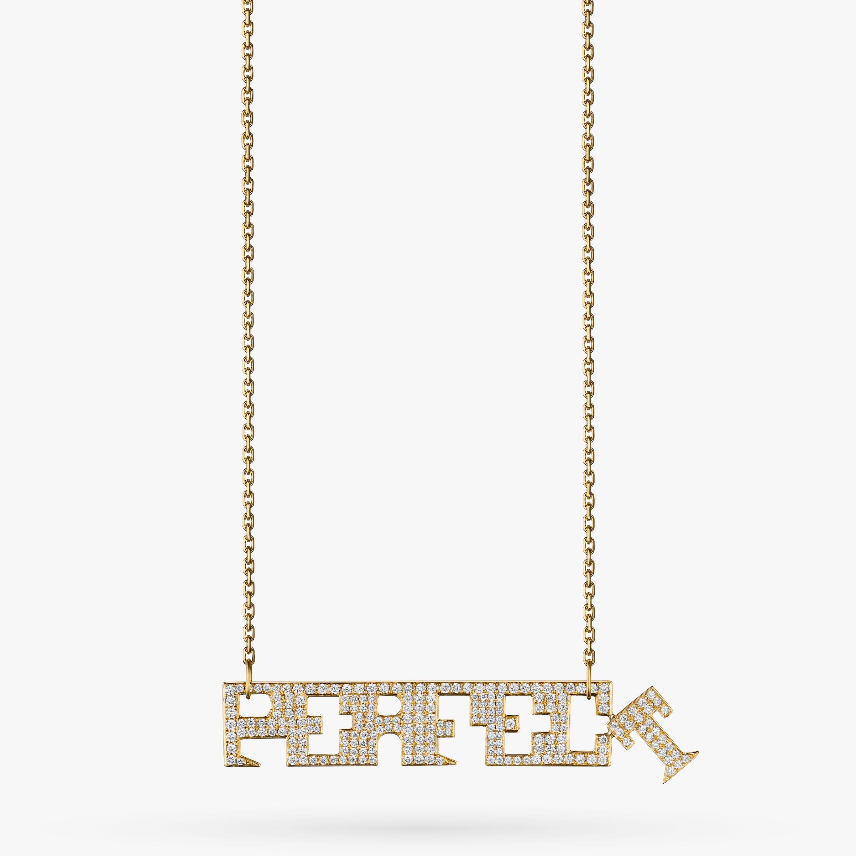 P.E.R.F.E.C.T Yellow Gold Full Diamond Necklace