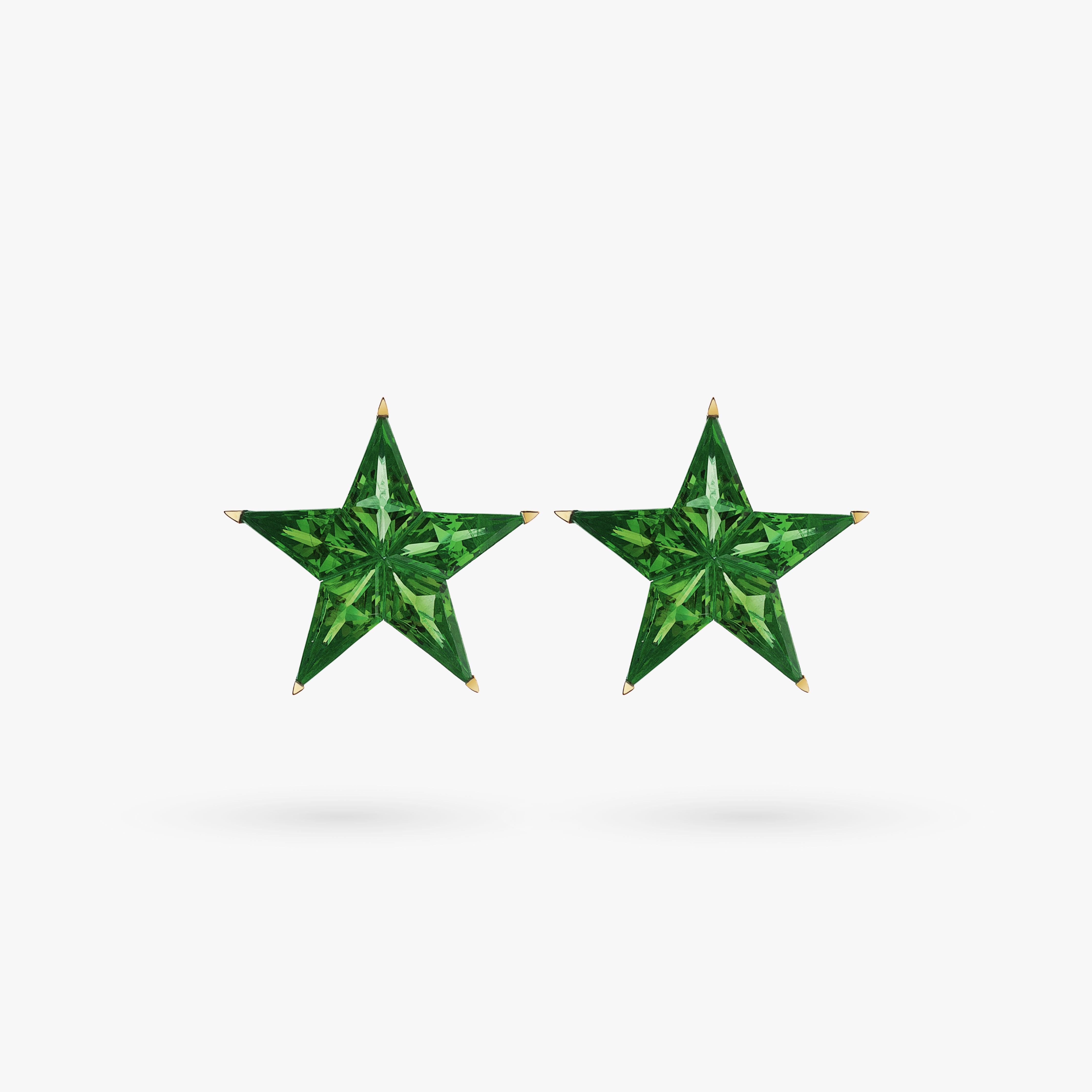 Gold Star Tsavorite Earrings