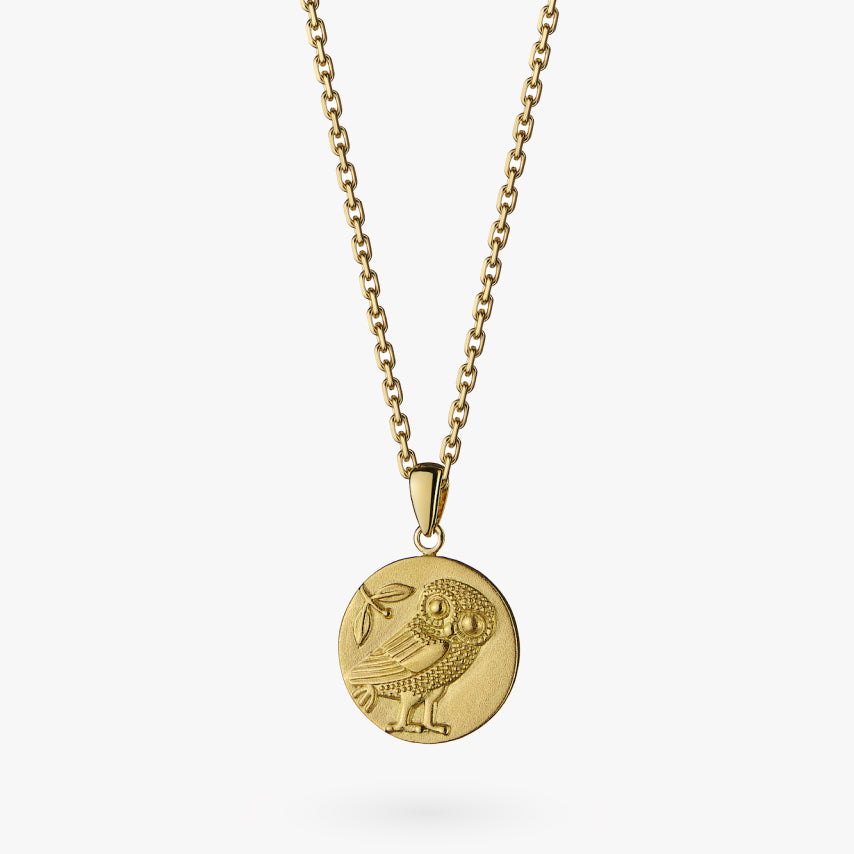 Owl Gold Coin Necklace
