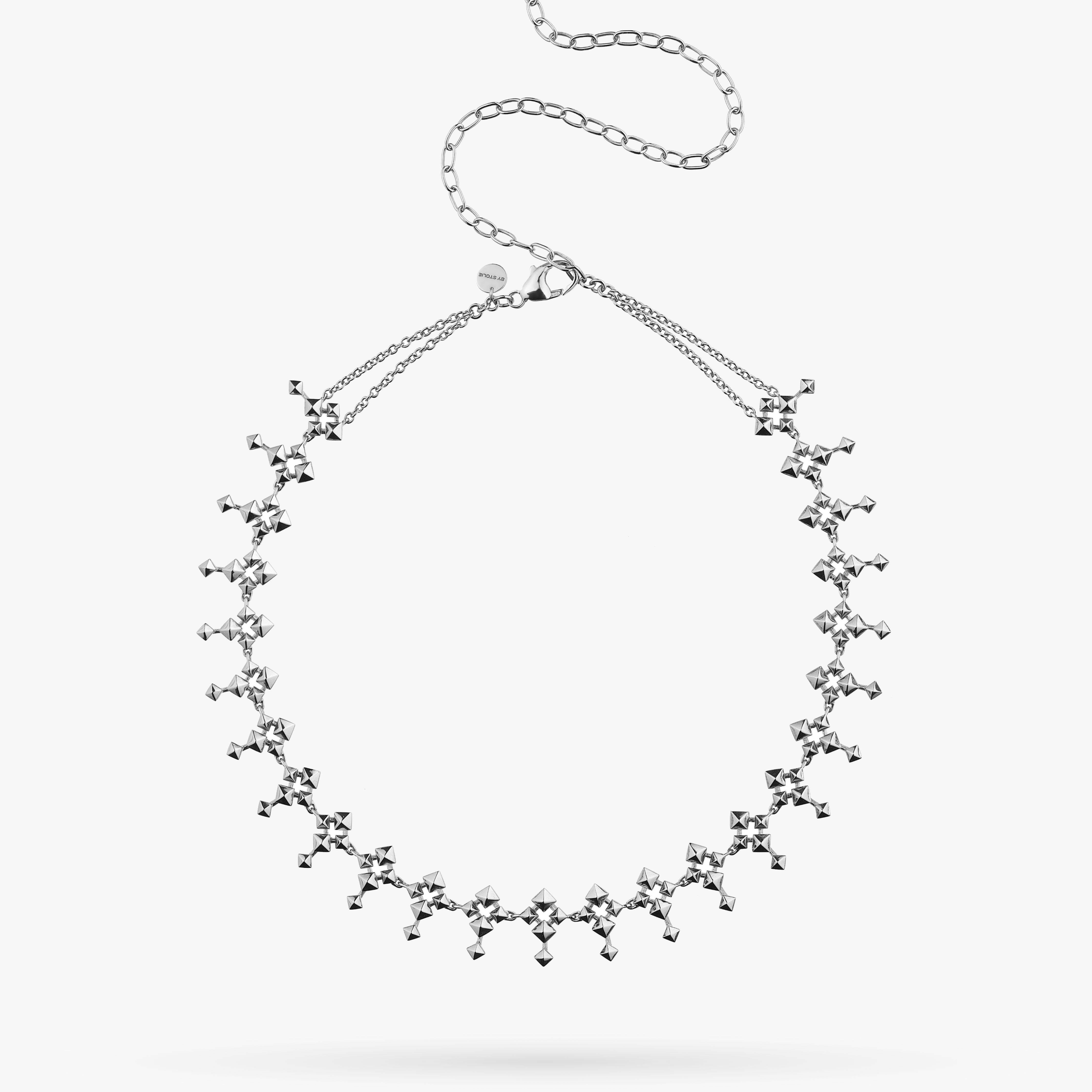 Rhombus White Gold Choker