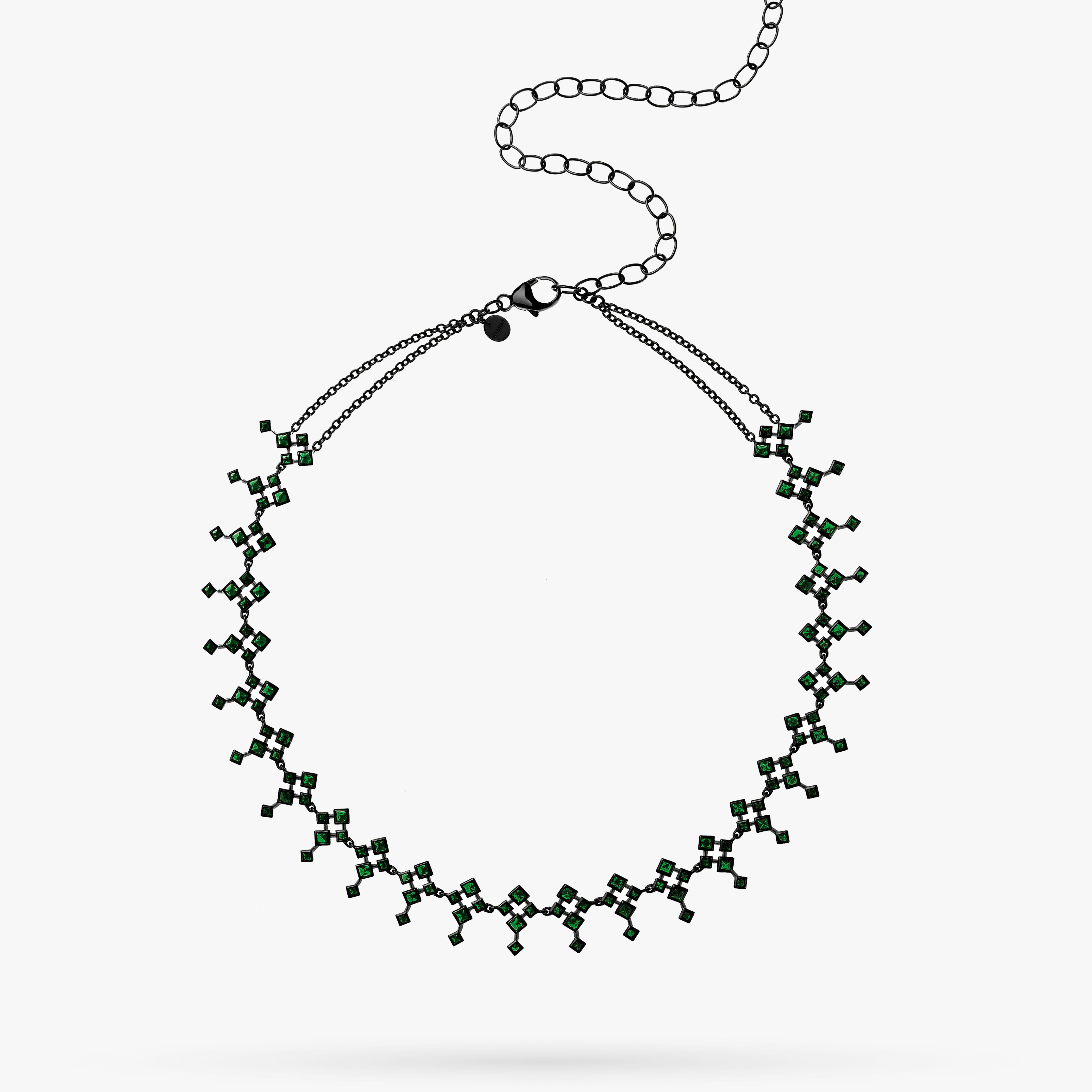 Rhombus White Gold Tsavorite Choker