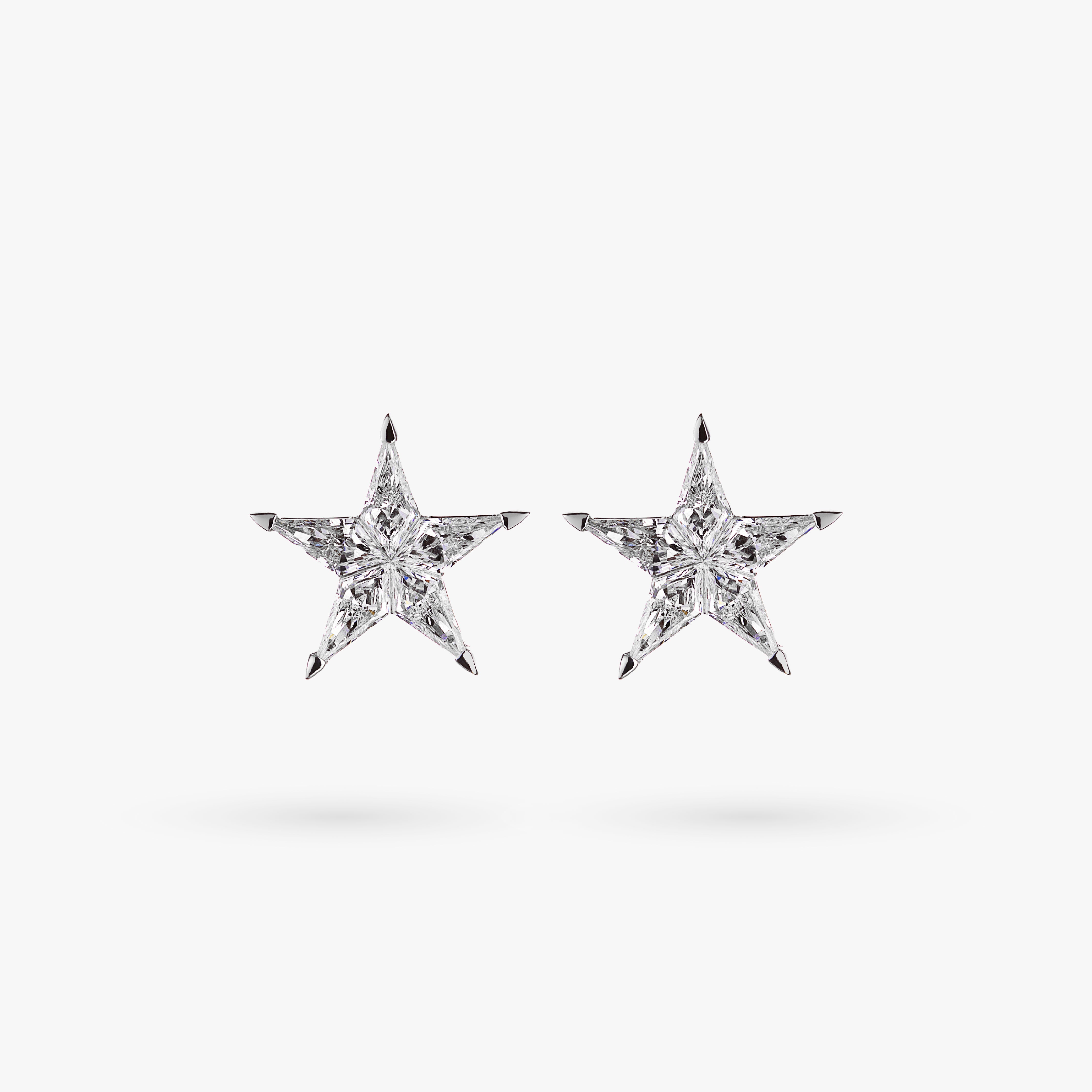 White Gold Diamond Star Earrings
