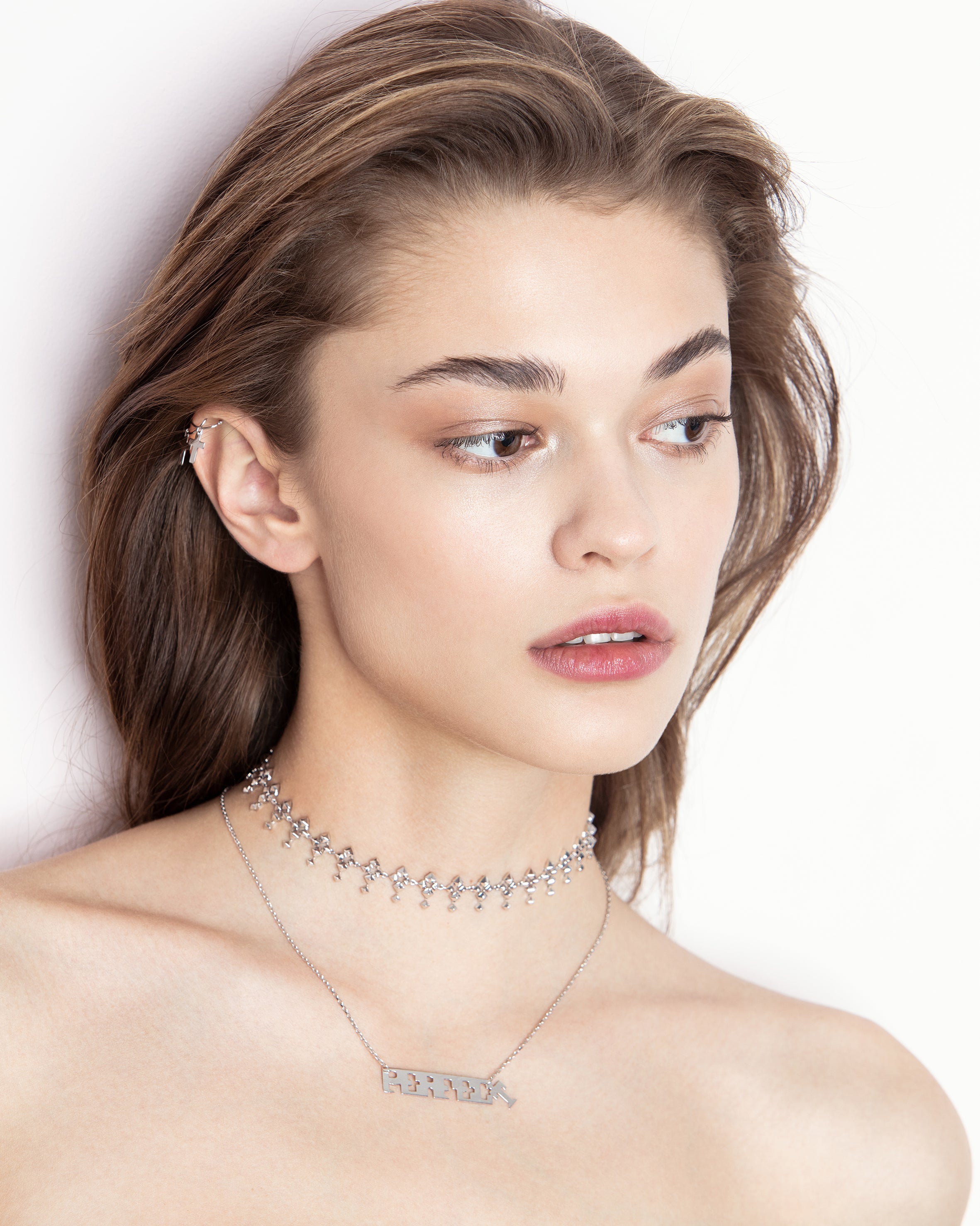 Rhombus White Gold Diamond Choker