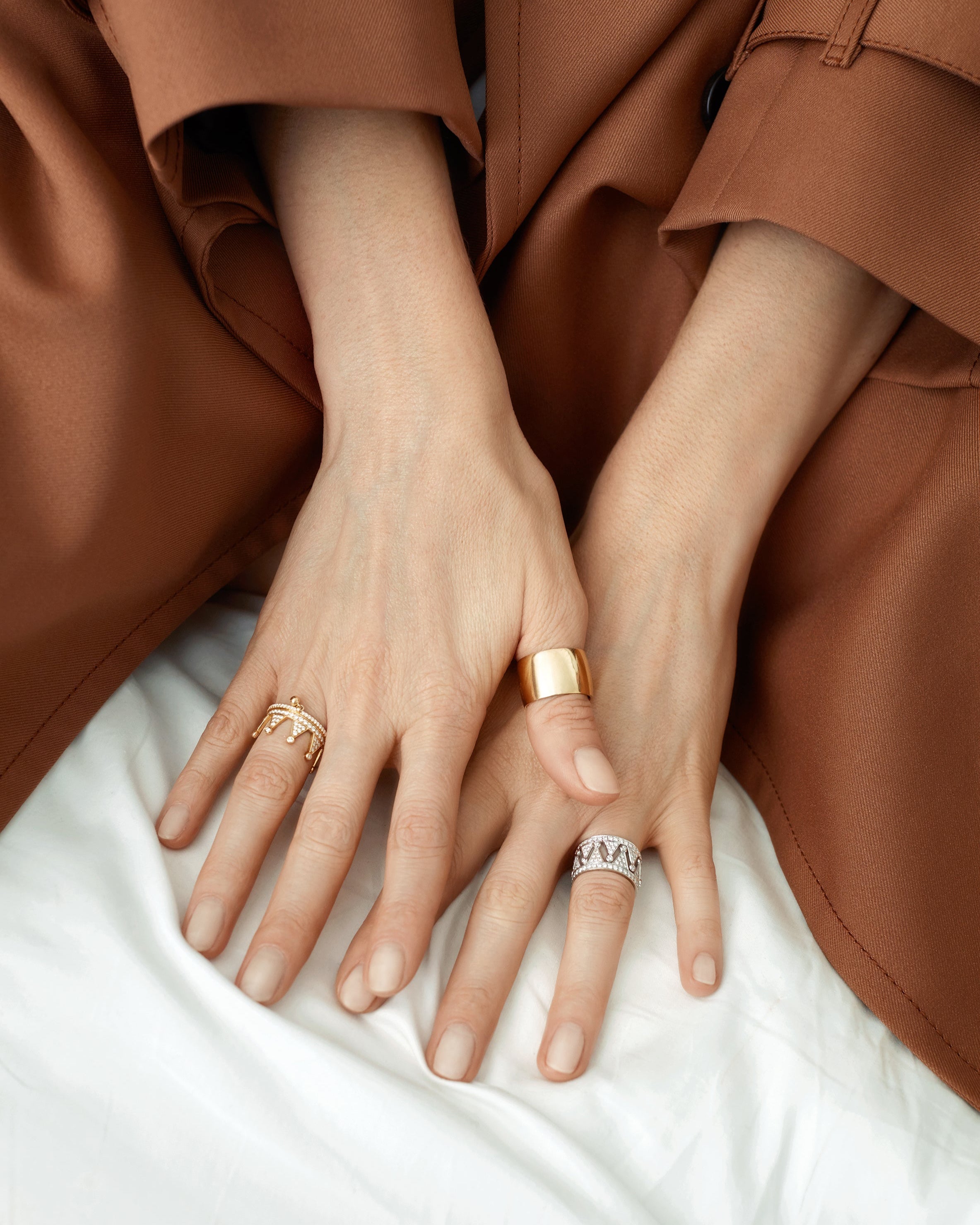 Gold Crown Diamond Ring