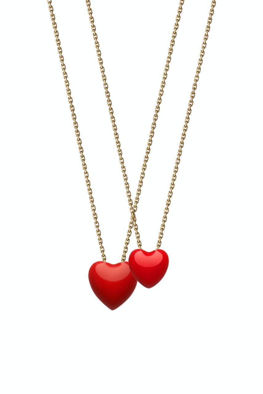 Small red heart necklace