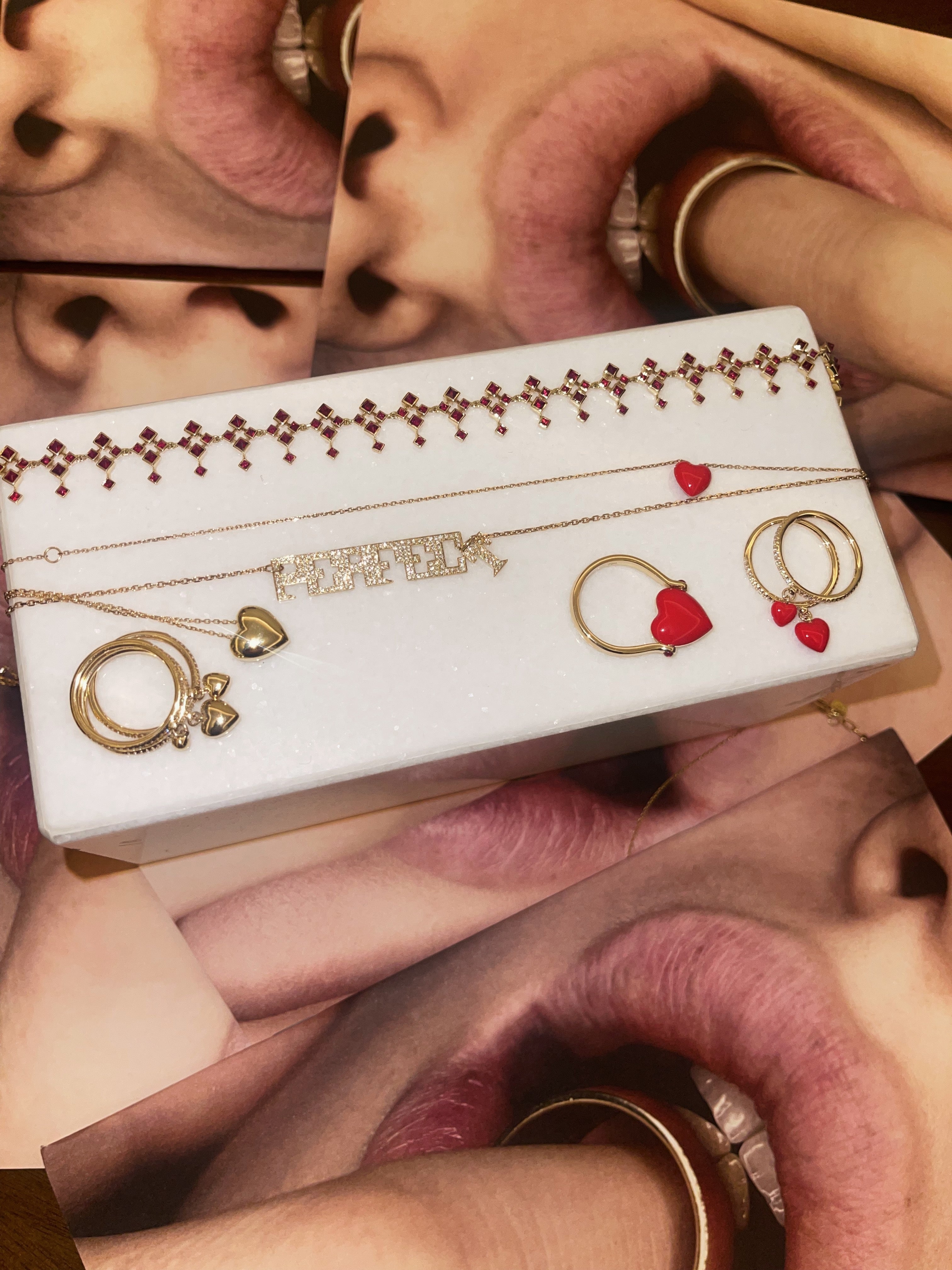 Big Red Dangling Heart Ring