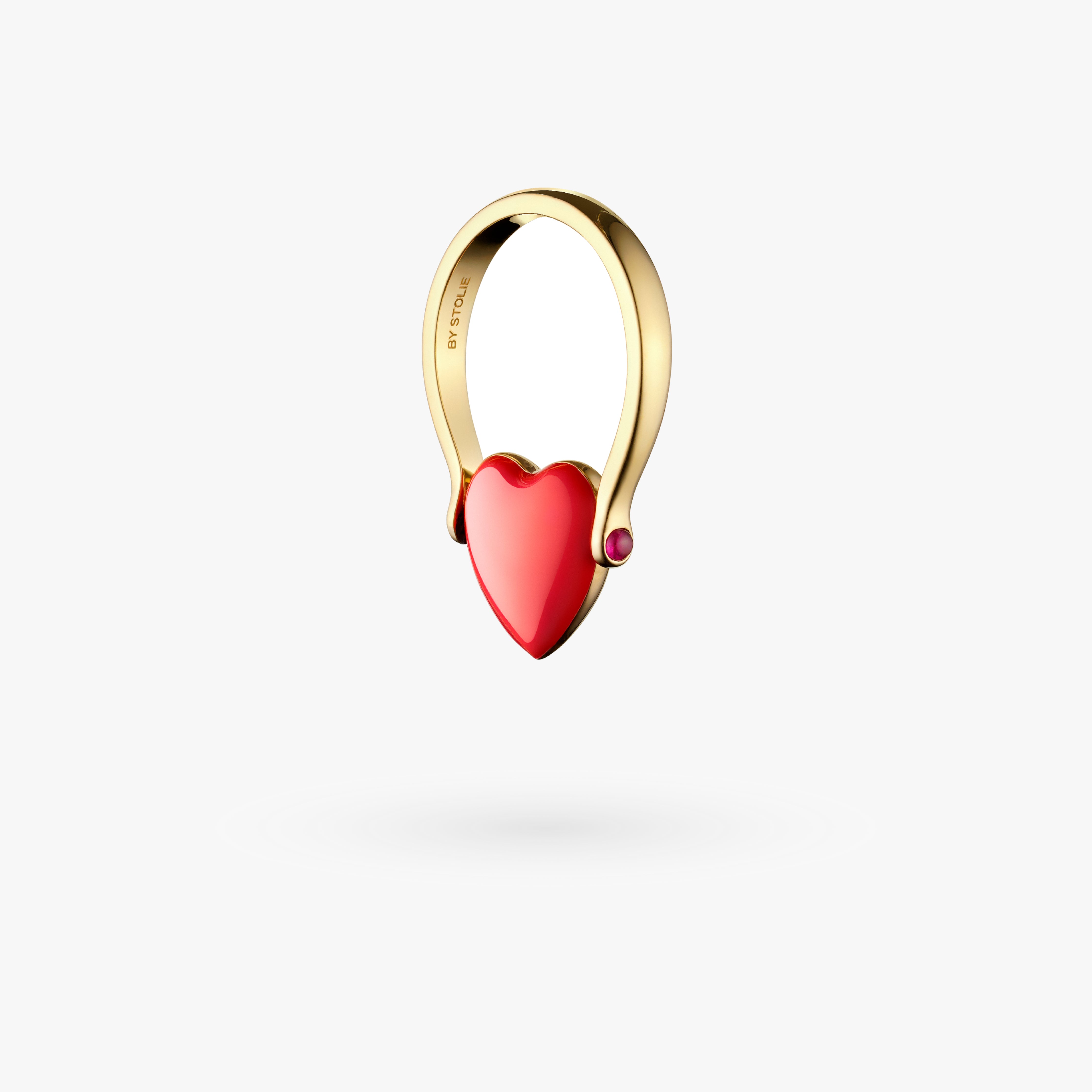 Red heart rotating ring