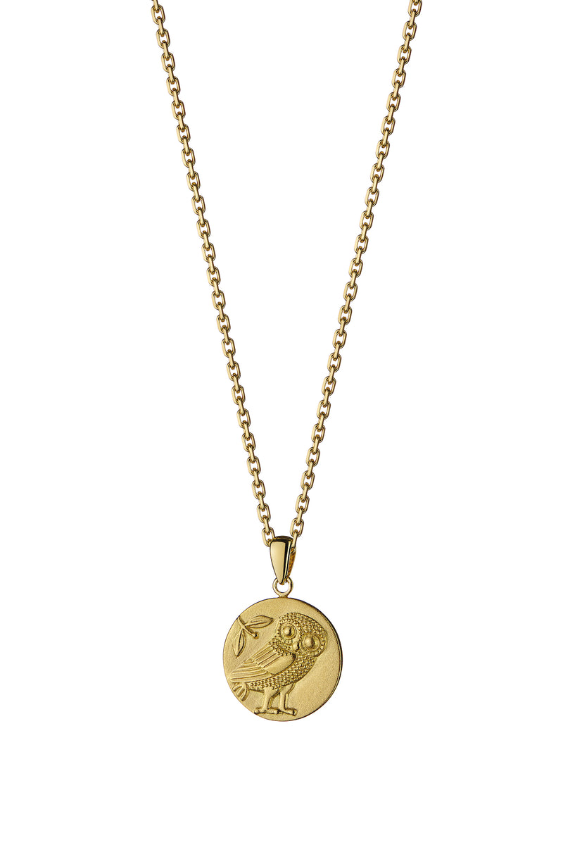 Owl Gold Coin Necklace