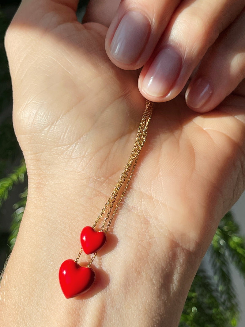 Small red heart necklace